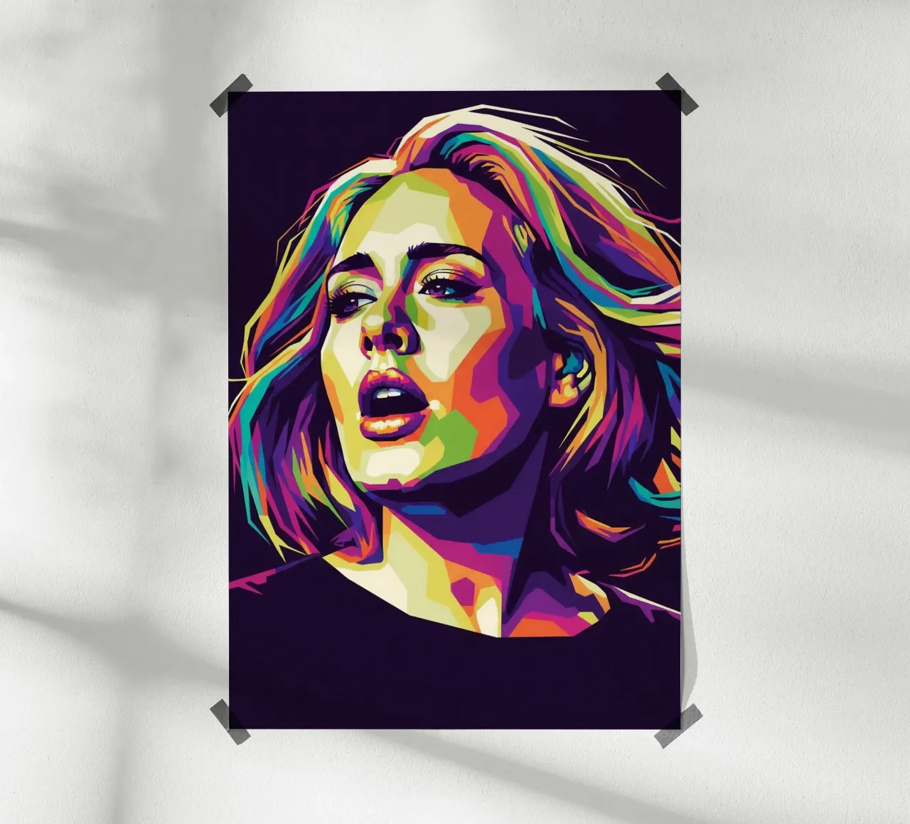 Ritratto pop art di Adele #1 poster con telaio in alluminio da Hantamrata