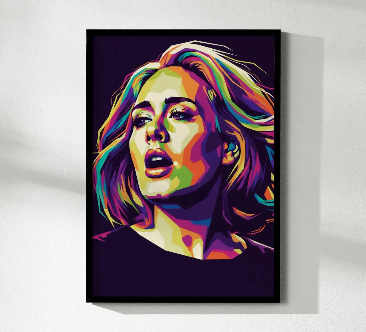 Ritratto pop art di Adele #1 poster con telaio in alluminio da Hantamrata