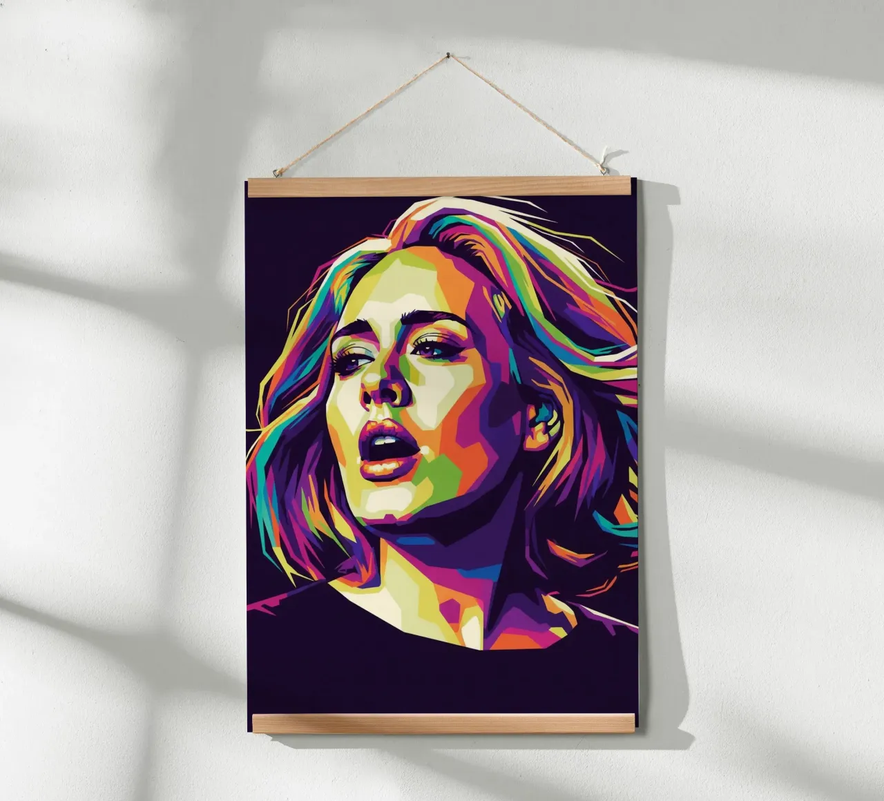 Ritratto pop art di Adele #1 poster con telaio in alluminio da Hantamrata