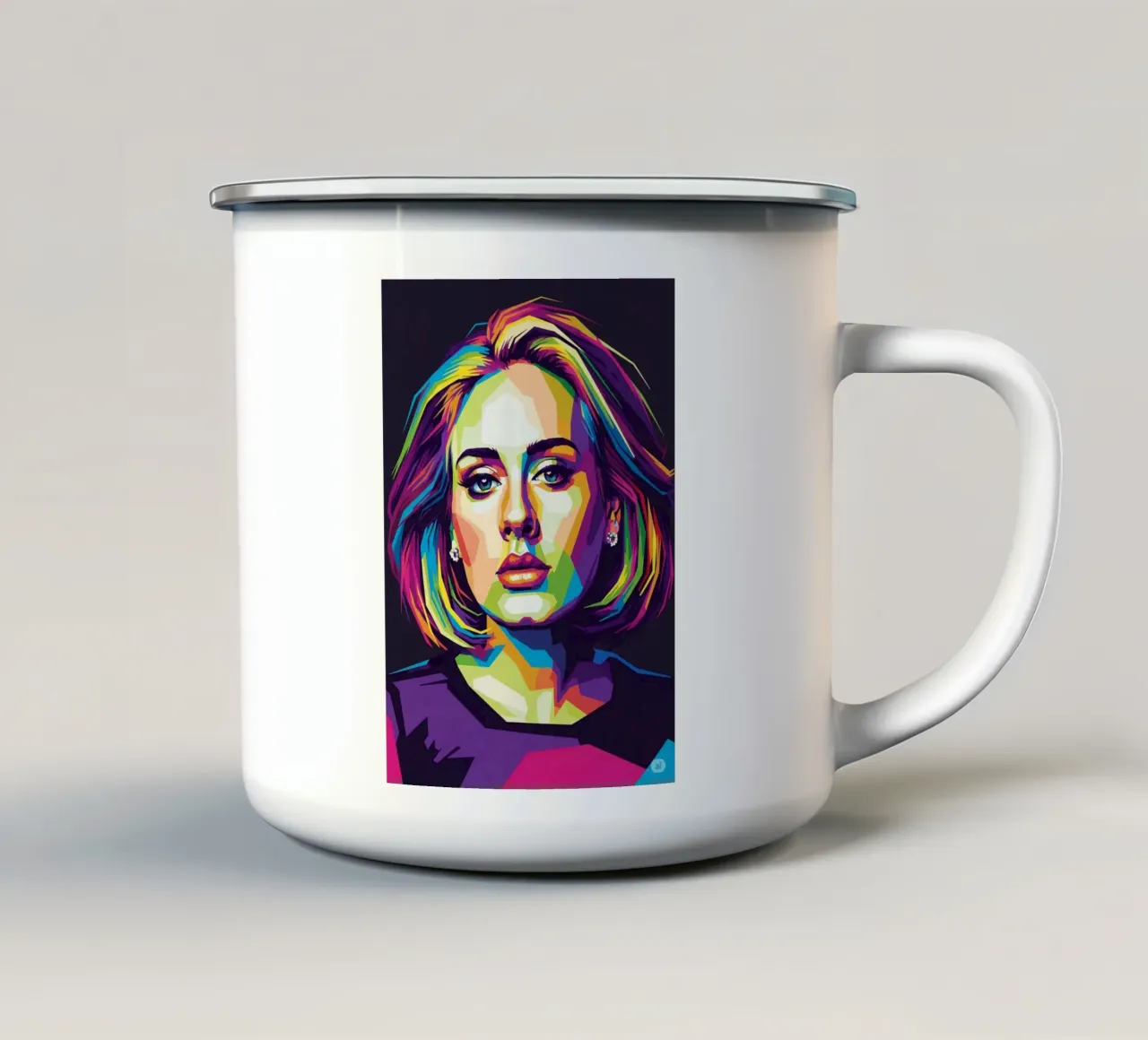 Ritratto pop art di Adele #2 tazza in smalto da Hantamrata