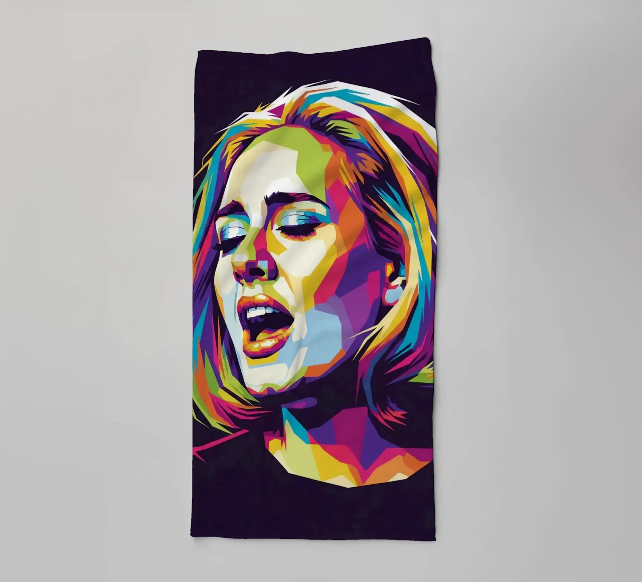 Adele pop art portrait #3 towel by Hantamrata