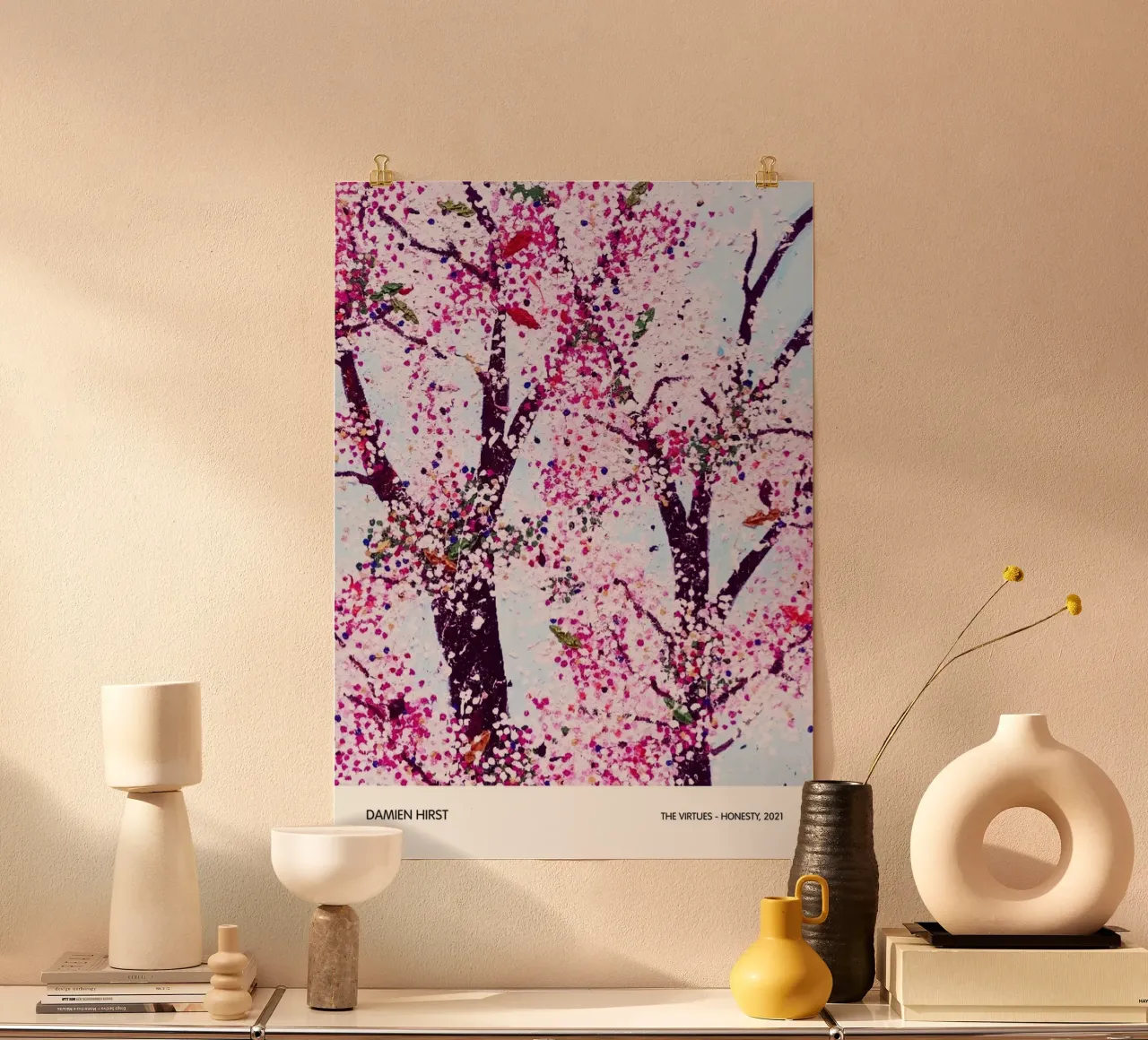 Le virtù dell'onestà - Damien Hirst poster con telaio in legno da Romeyoprints