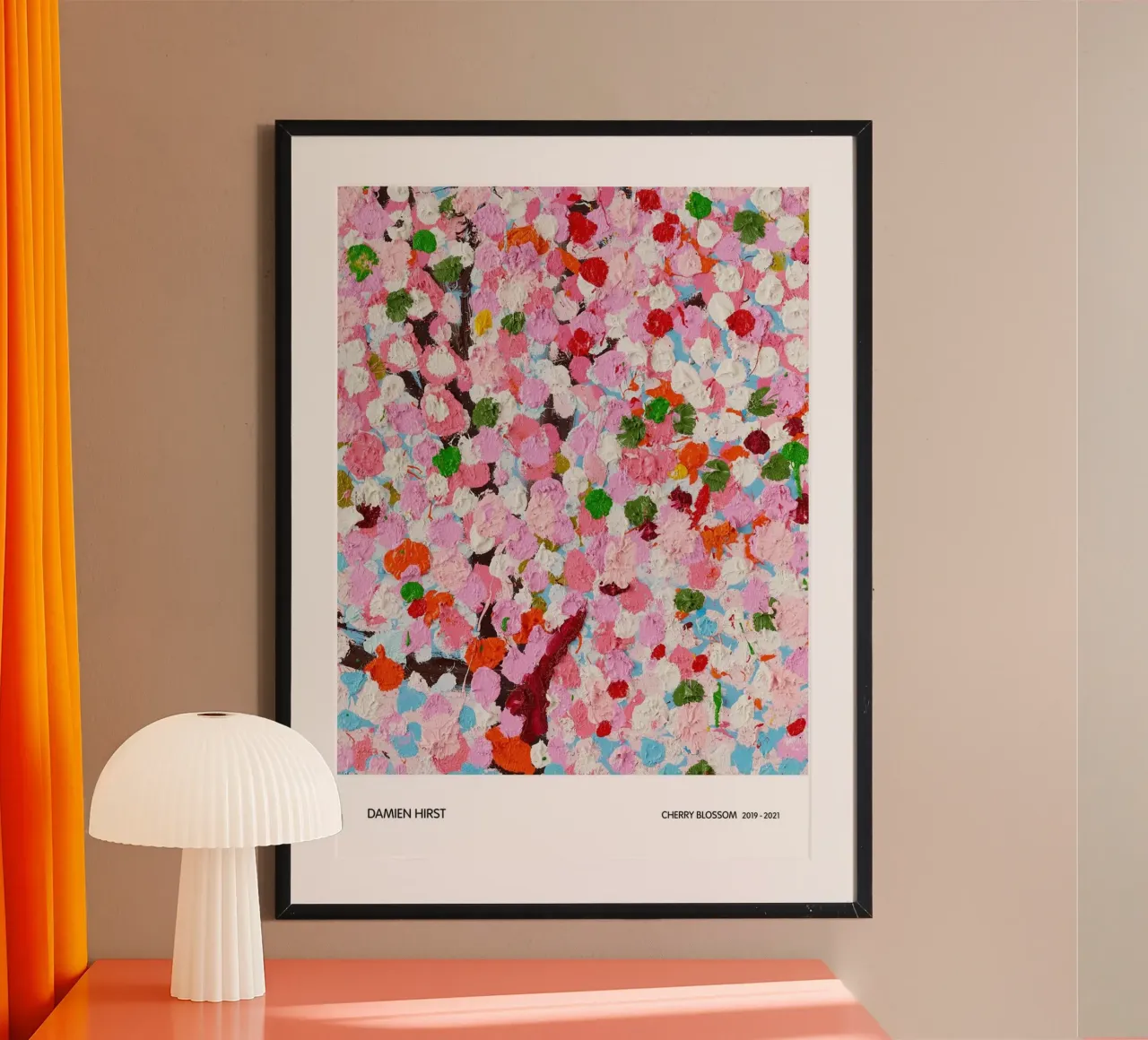 Fiori di ciliegio - Damien Hirst poster con telaio in legno da Romeyoprints