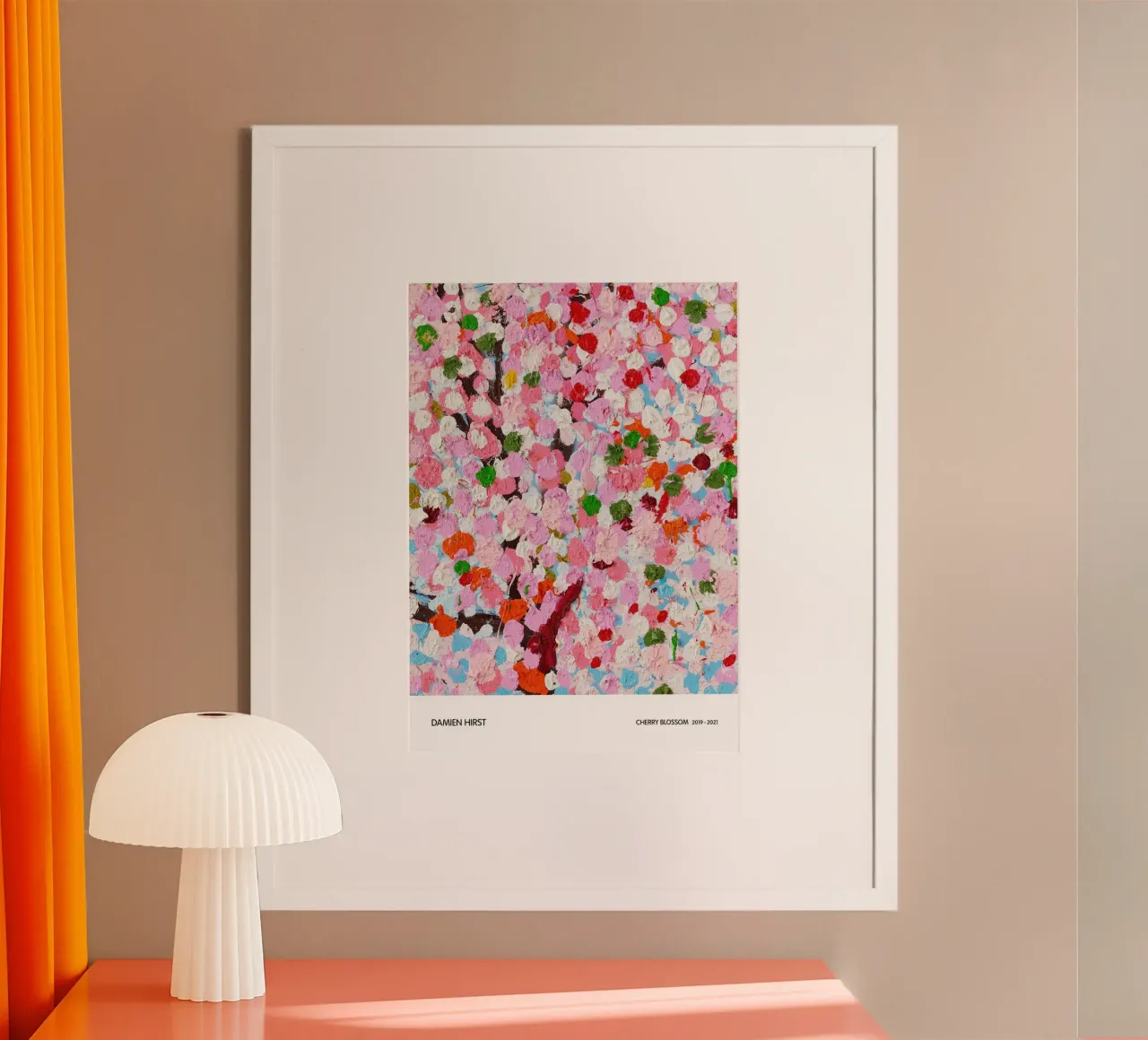 Fiori di ciliegio - Damien Hirst poster con telaio in legno da Romeyoprints