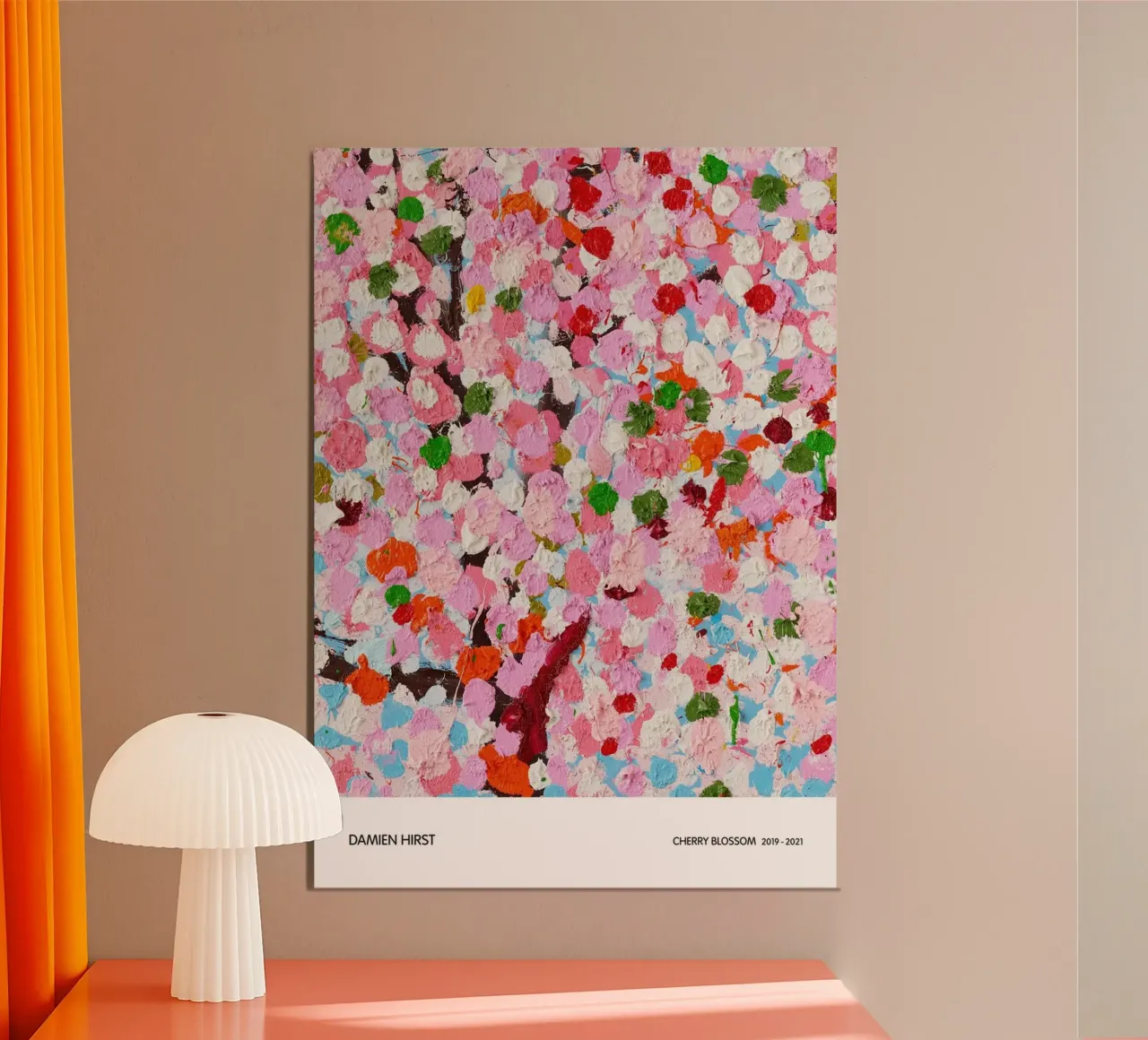Fiori di ciliegio - Damien Hirst poster con telaio in legno da Romeyoprints