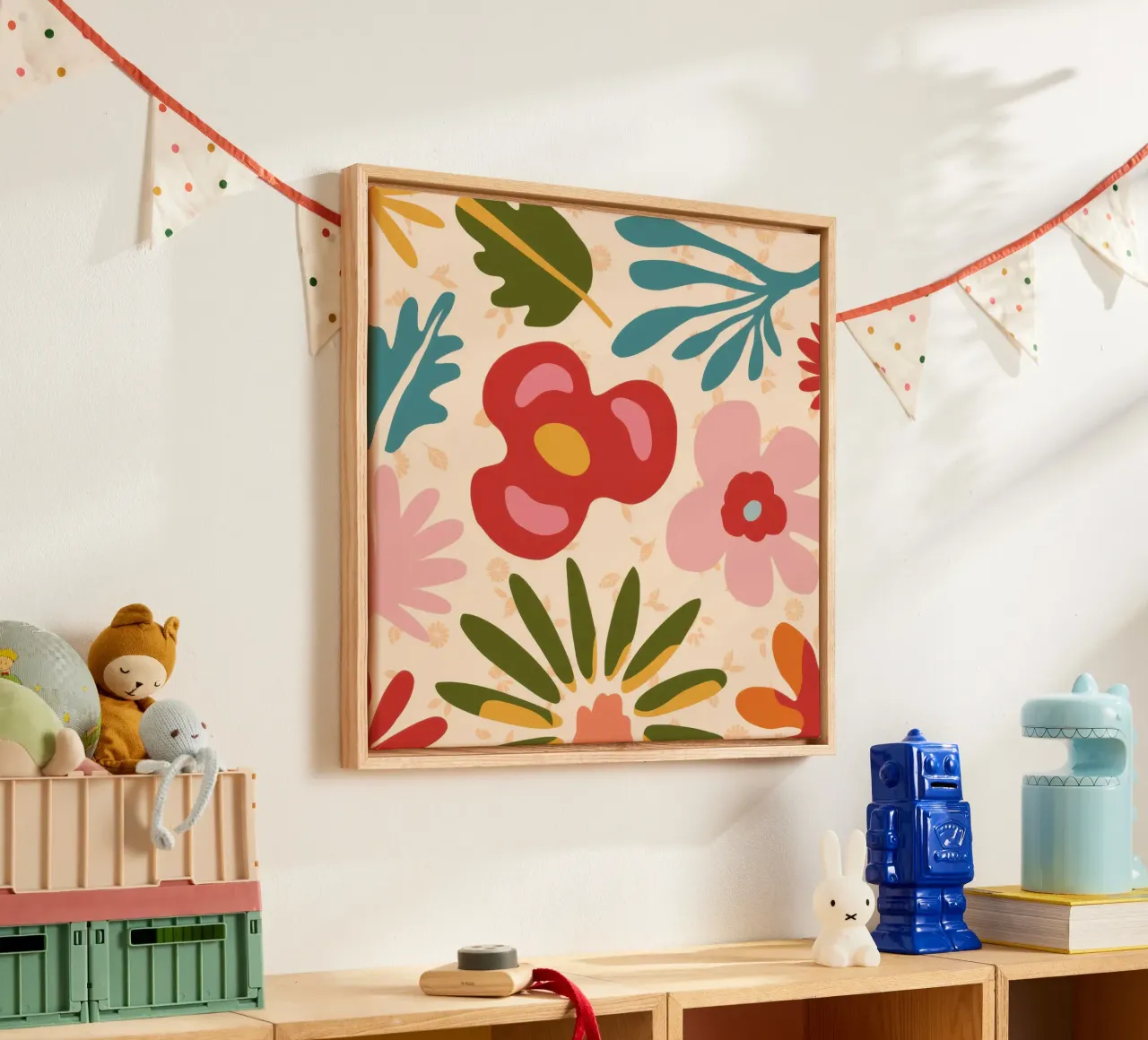 Gioco di petali retrò tela con Cornice a cassetta da Scaller Stars