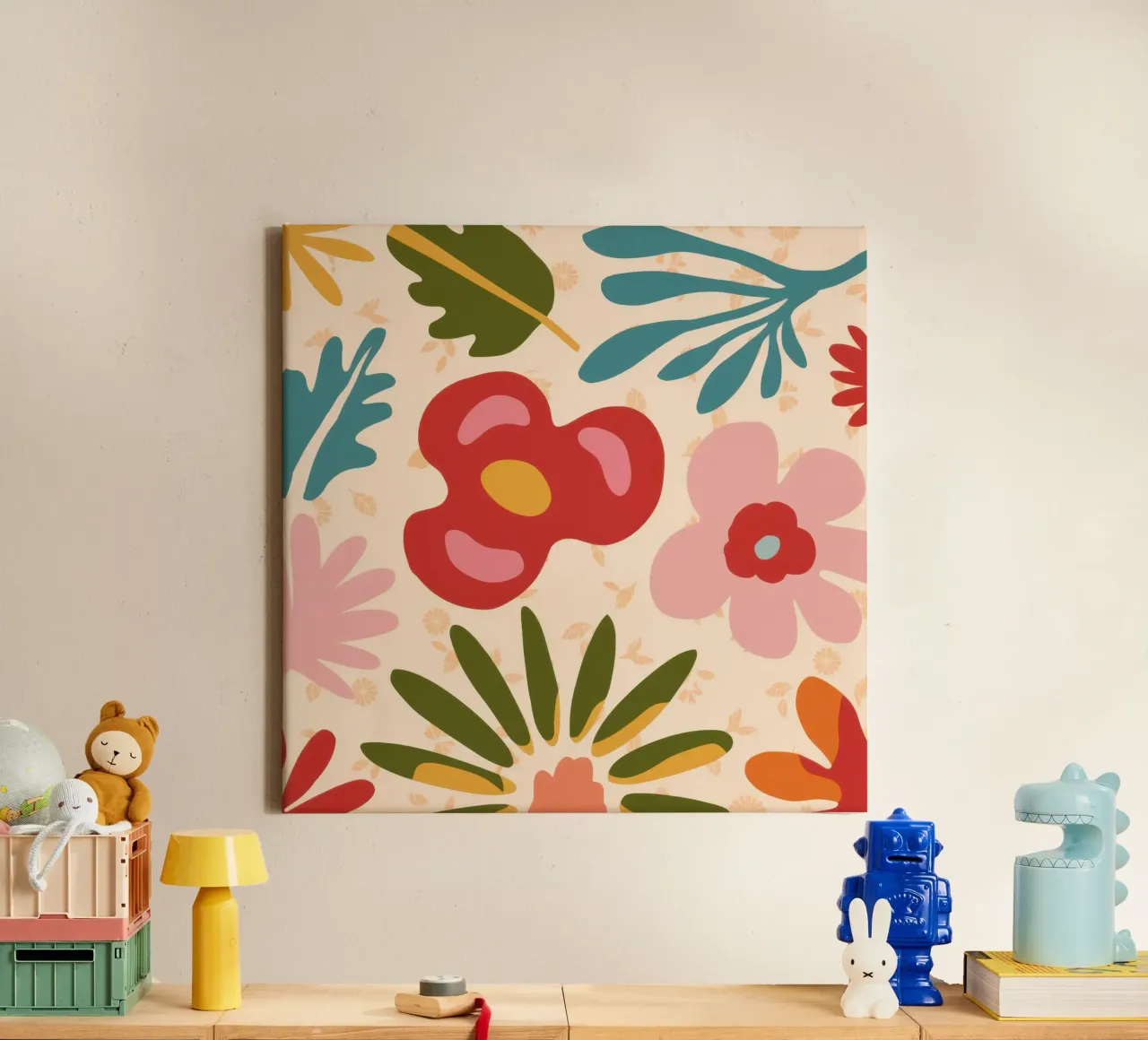 Gioco di petali retrò tela con Cornice a cassetta da Scaller Stars
