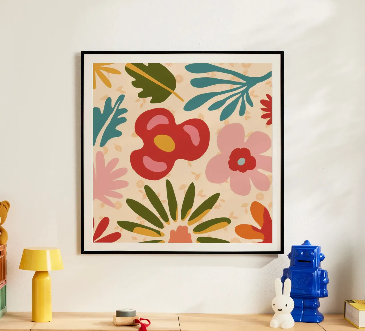 Gioco di petali retrò poster con telaio in legno da Scaller Stars