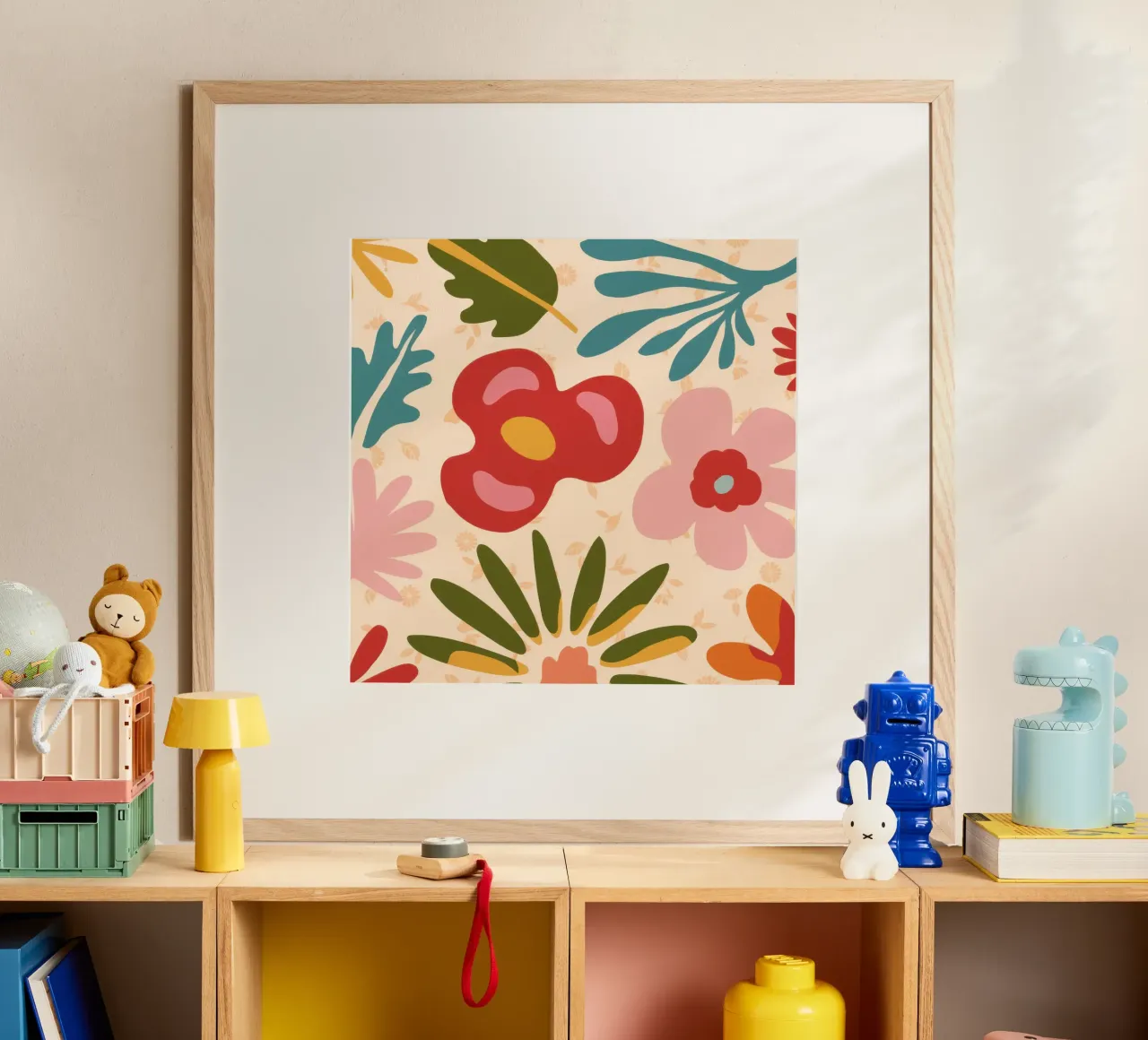 Gioco di petali retrò poster con telaio in legno da Scaller Stars