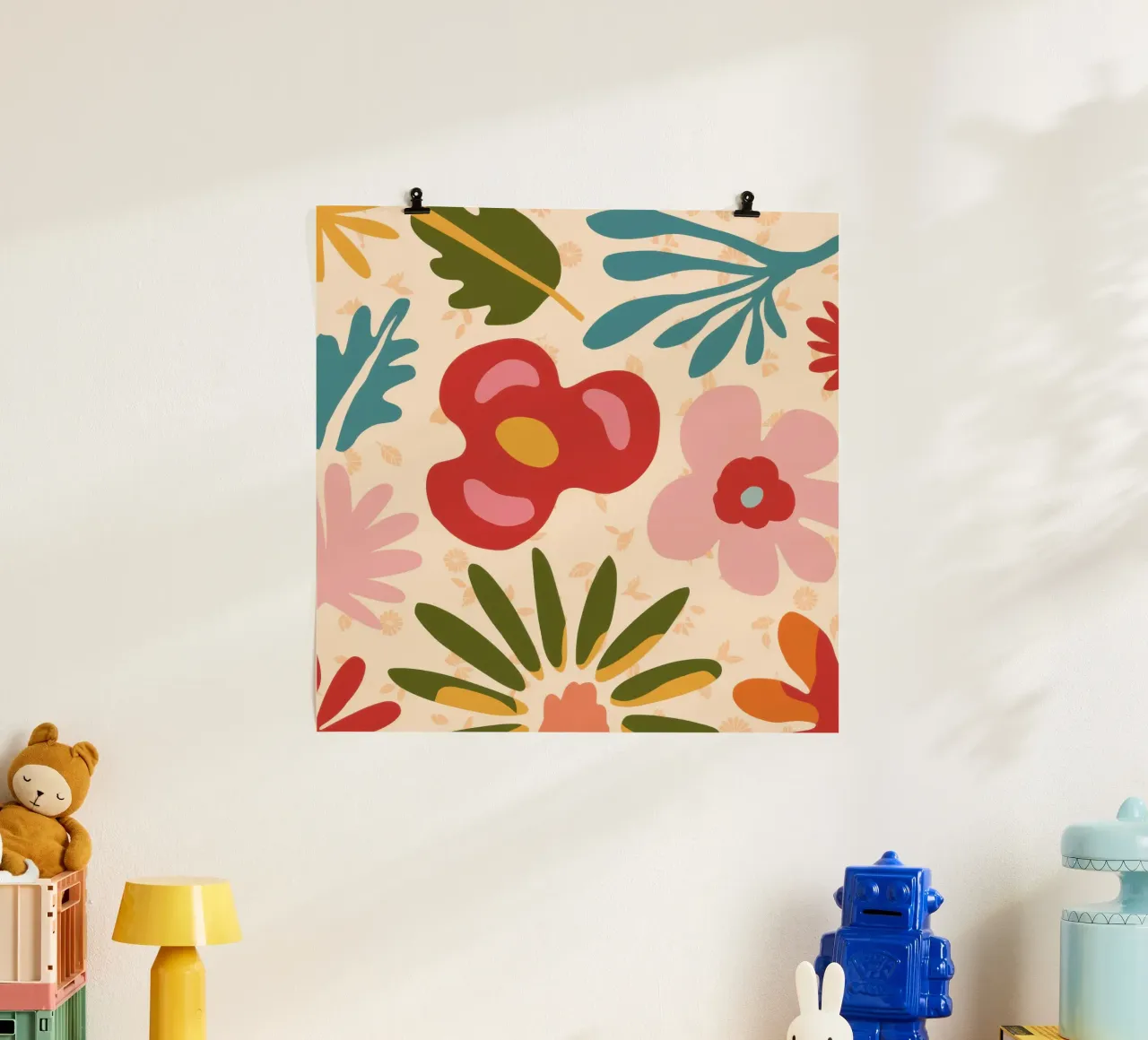 Gioco di petali retrò poster con telaio in legno da Scaller Stars