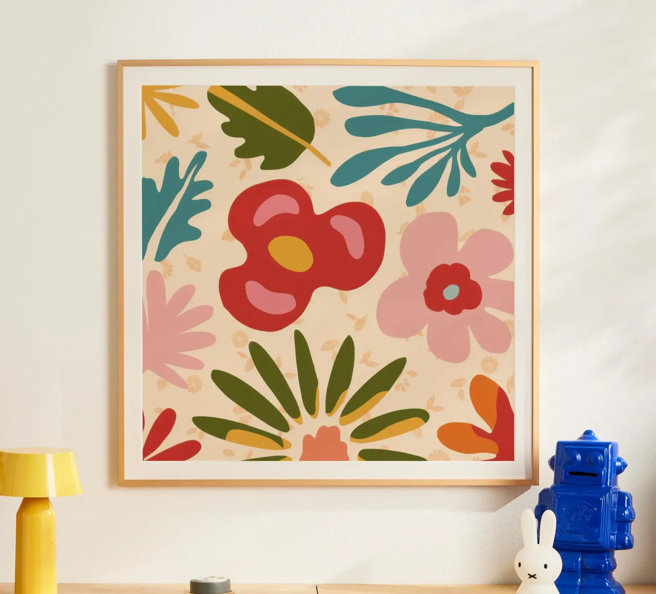 Gioco di petali retrò poster con telaio in legno da Scaller Stars