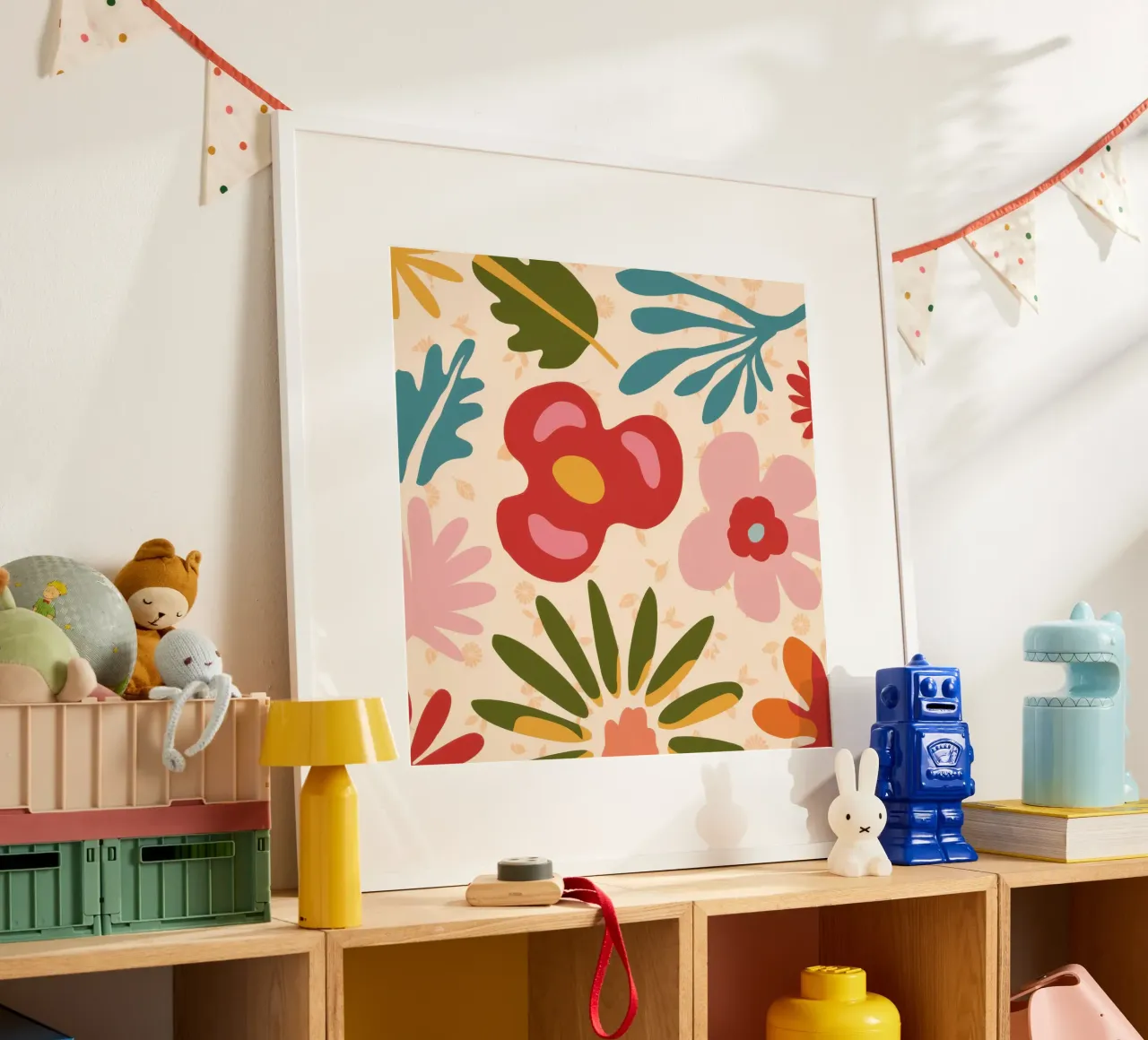 Gioco di petali retrò poster con telaio in legno da Scaller Stars