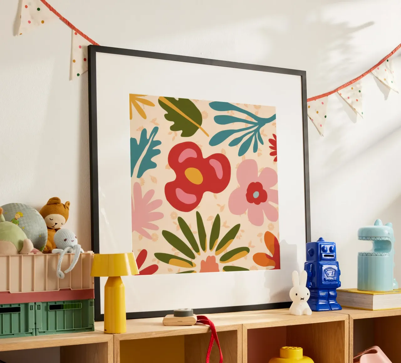 Gioco di petali retrò poster con telaio in legno da Scaller Stars