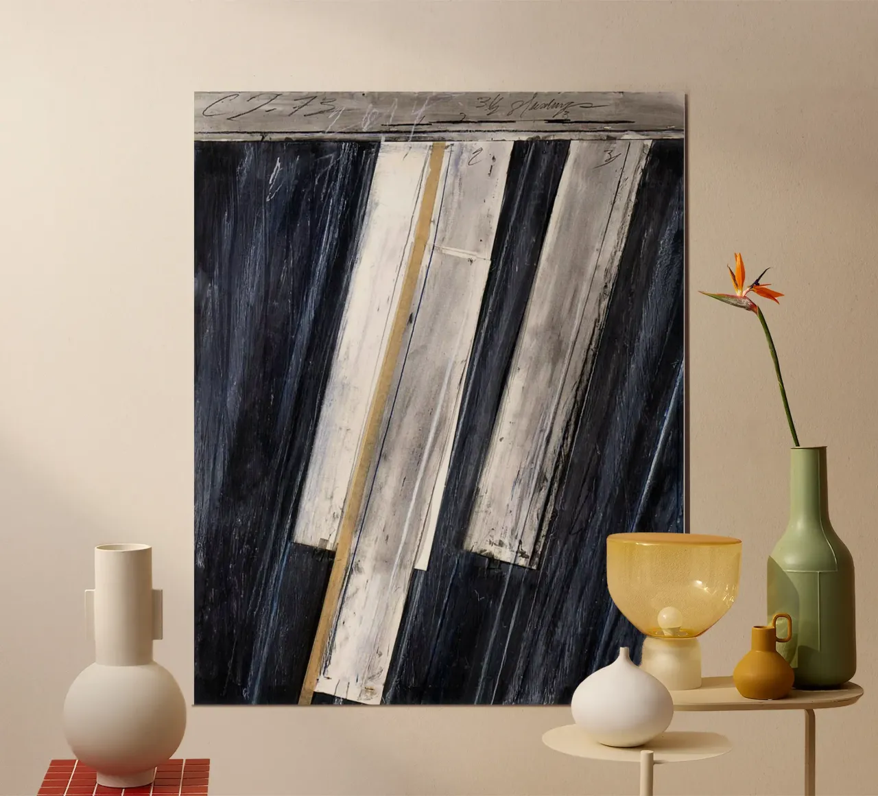 twombly - senza titolo 1973 poster con telaio in legno da Albertopant