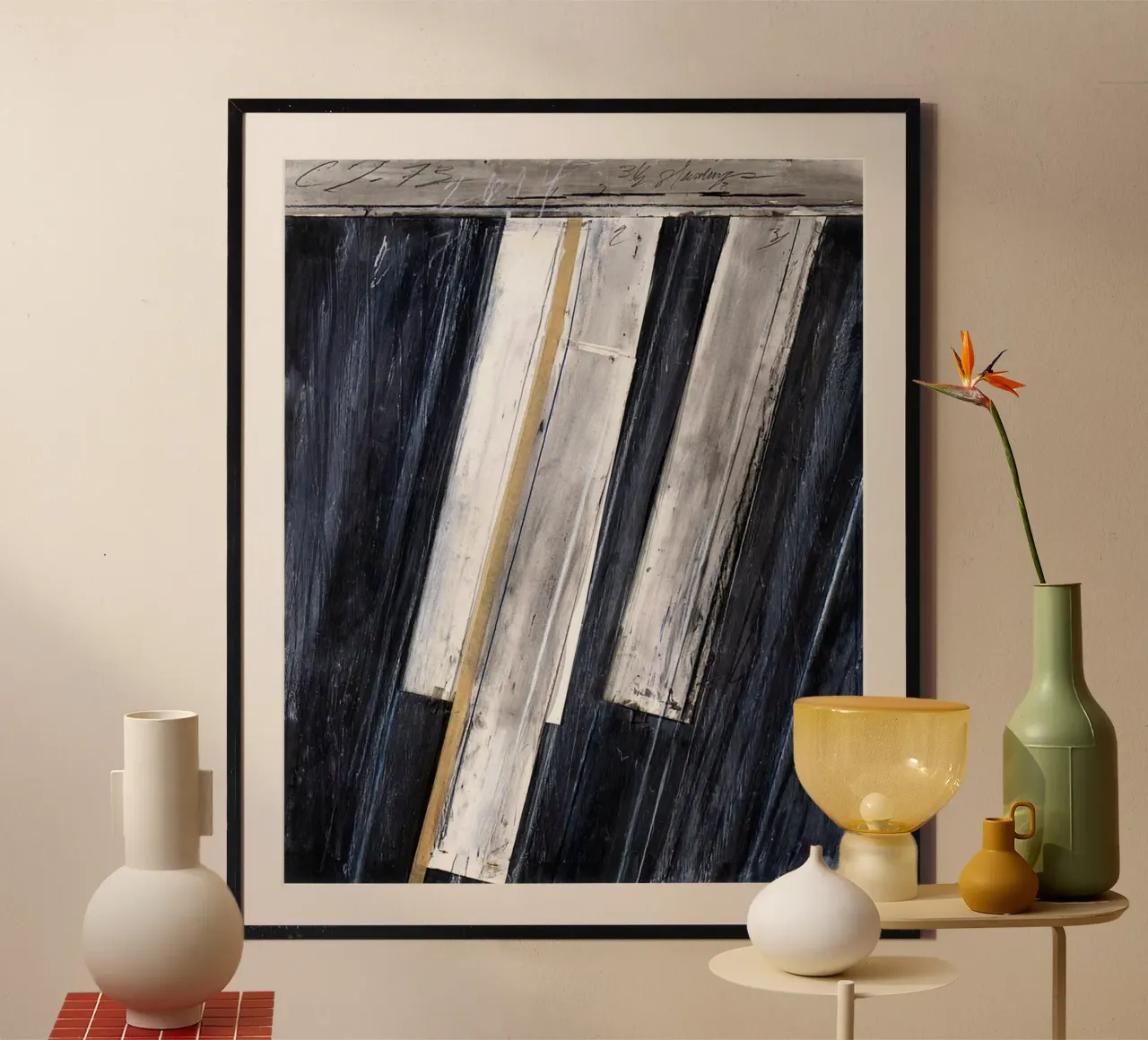 twombly - senza titolo 1973 poster con telaio in legno da Albertopant