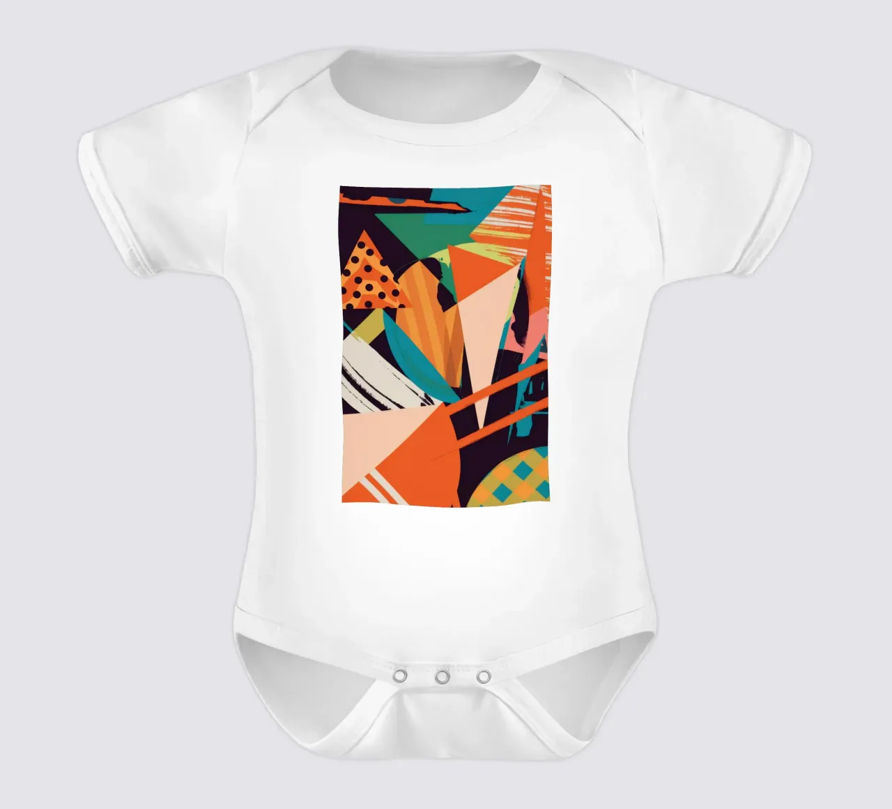 Dynamic Shape Collision short-sleeve baby romper by Nova Glaze