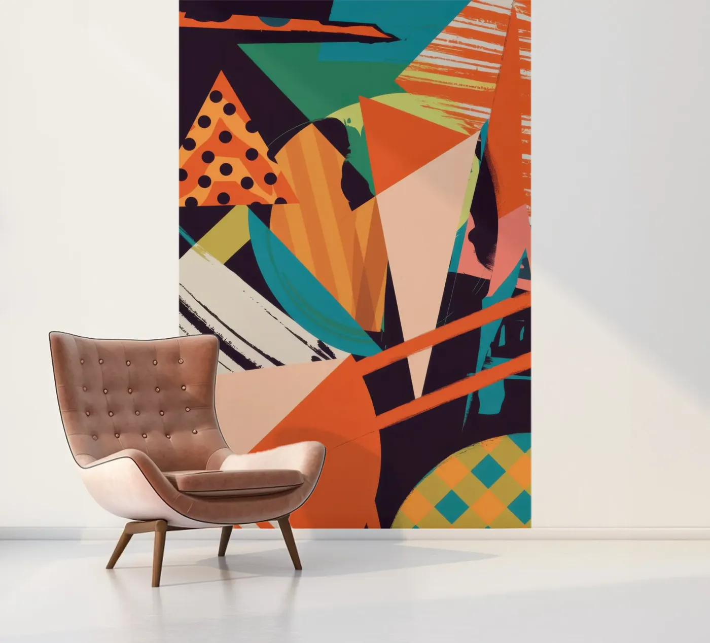 Dynamische vormbotsing fotobehang van Nova Glaze
