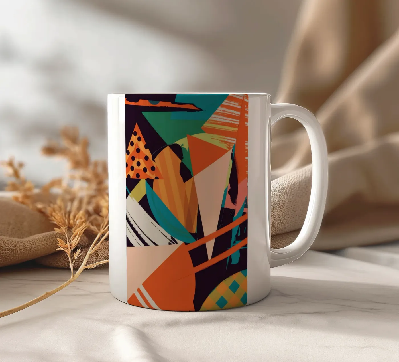 Dynamic Shape Collision ceramic mug by Nova Glaze