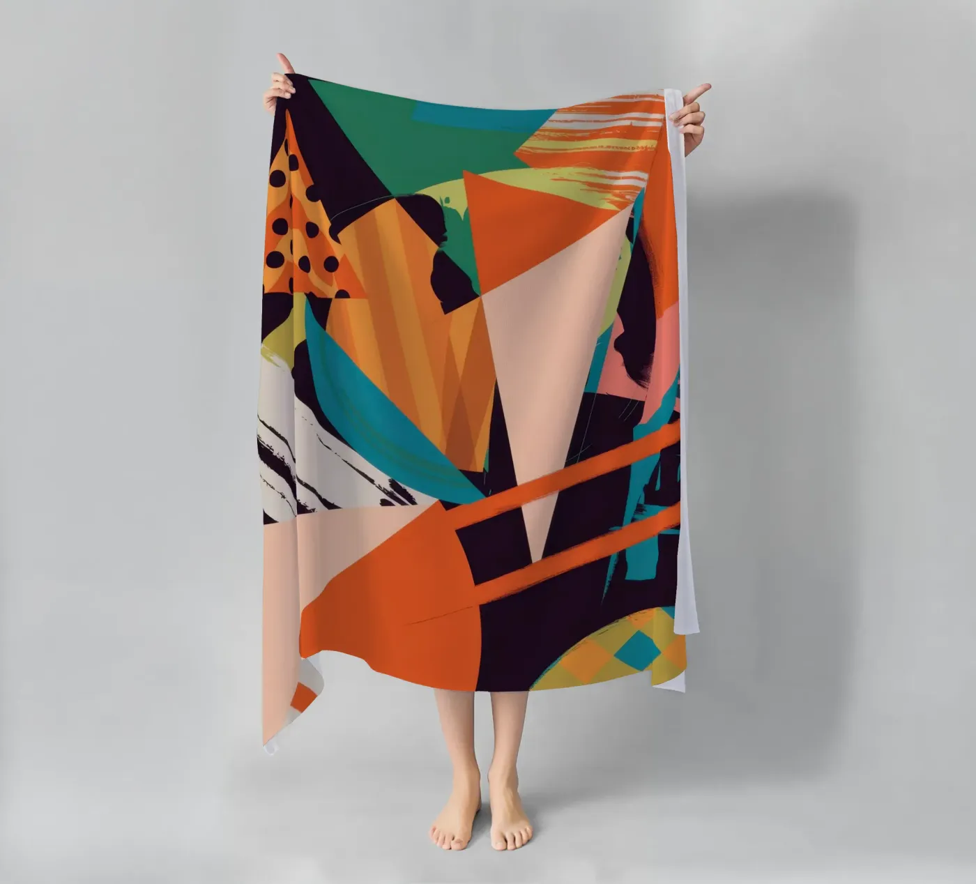 Dynamic Shape Collision beach towel by Nova Glaze