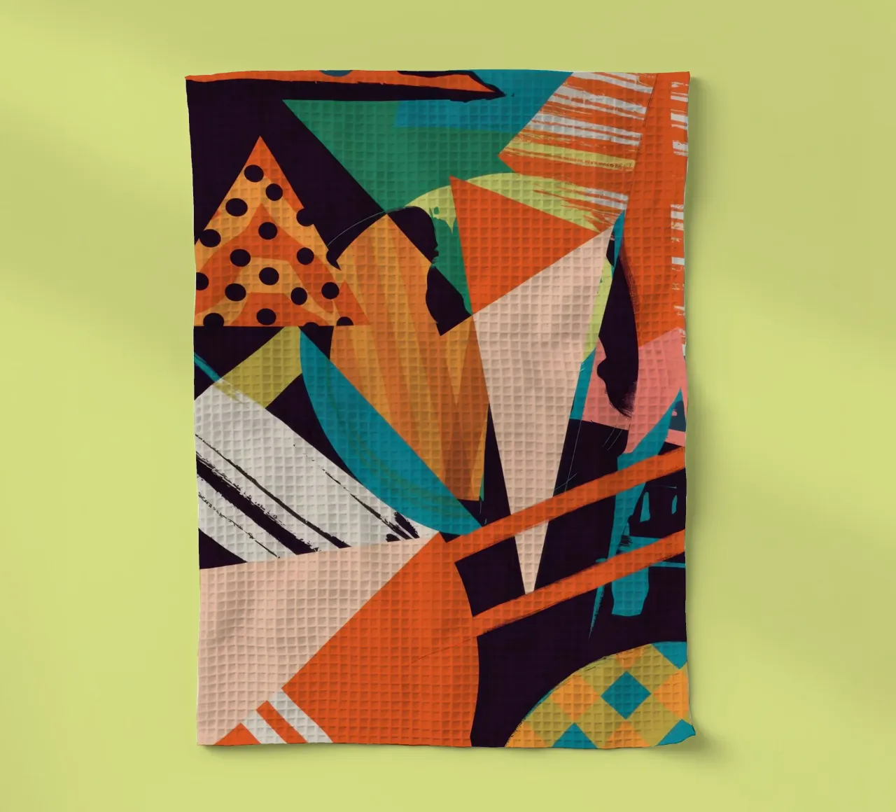 Dynamic Shape Collision tea towel by Nova Glaze