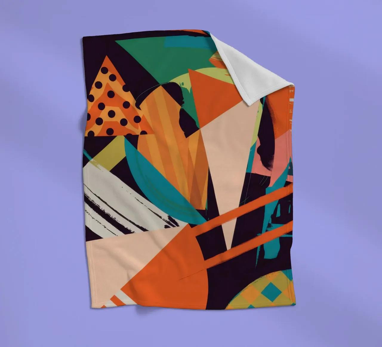 Dynamic Shape Collision fleece blanket by Nova Glaze