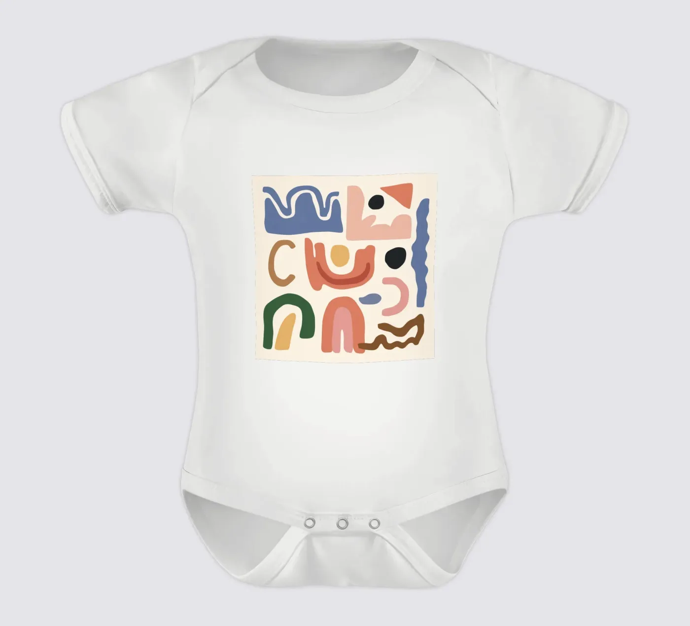 Boho Shape Montage Kurzarm Babybody von Snow Mist