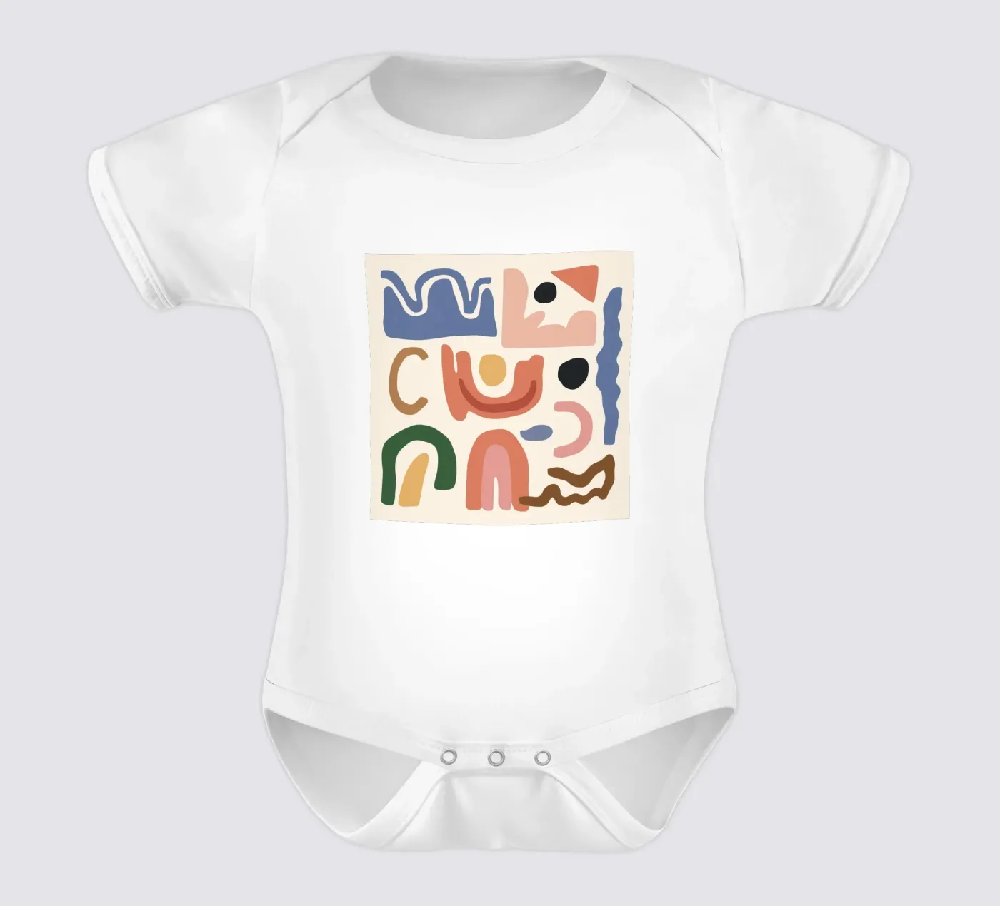 Boho Shape Montage Kurzarm Babybody von Snow Mist