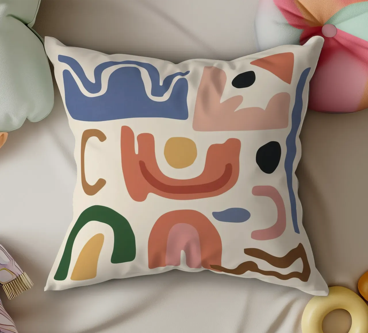 Boho Shape Assembly decorative cushion by Snow Mist