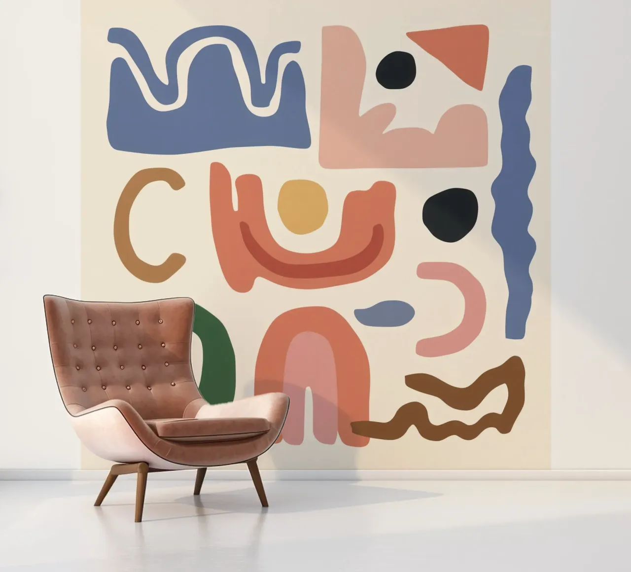 Boho Shape Assembly fotobehang van Snow Mist