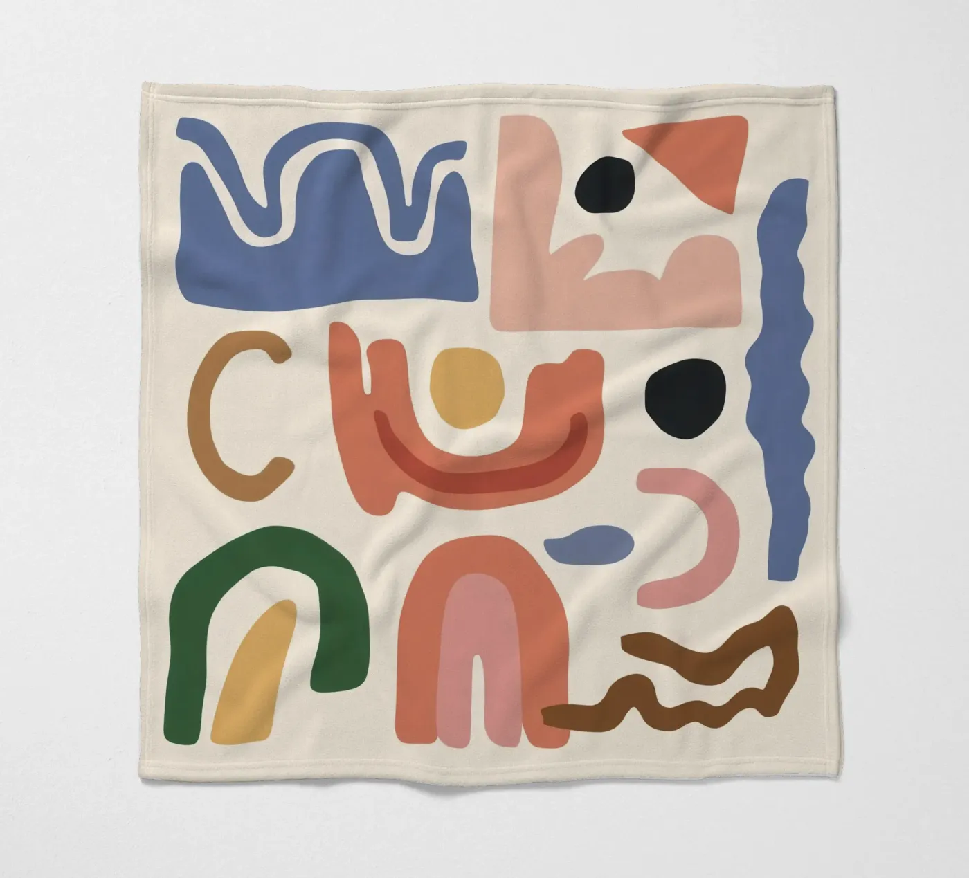 Boho Shape Assembly Fleecedecke von Snow Mist