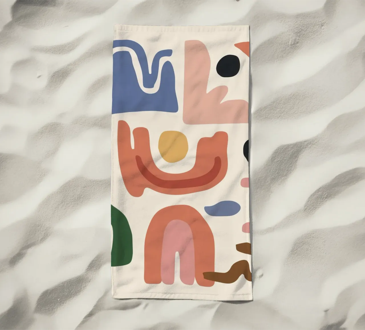 Boho Shape Assembly beach towel by Snow Mist