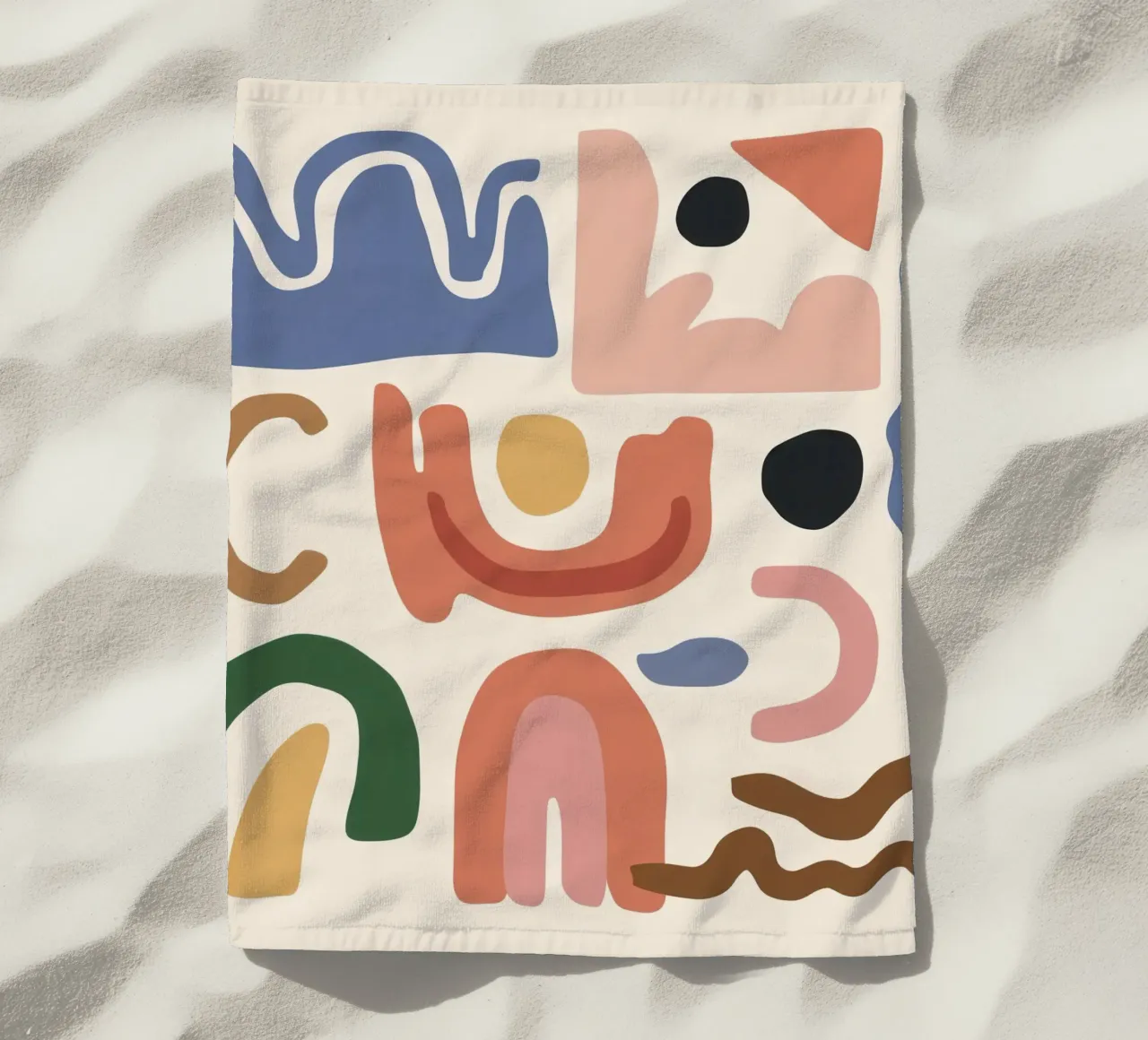 Boho Shape Assembly beach towel by Snow Mist
