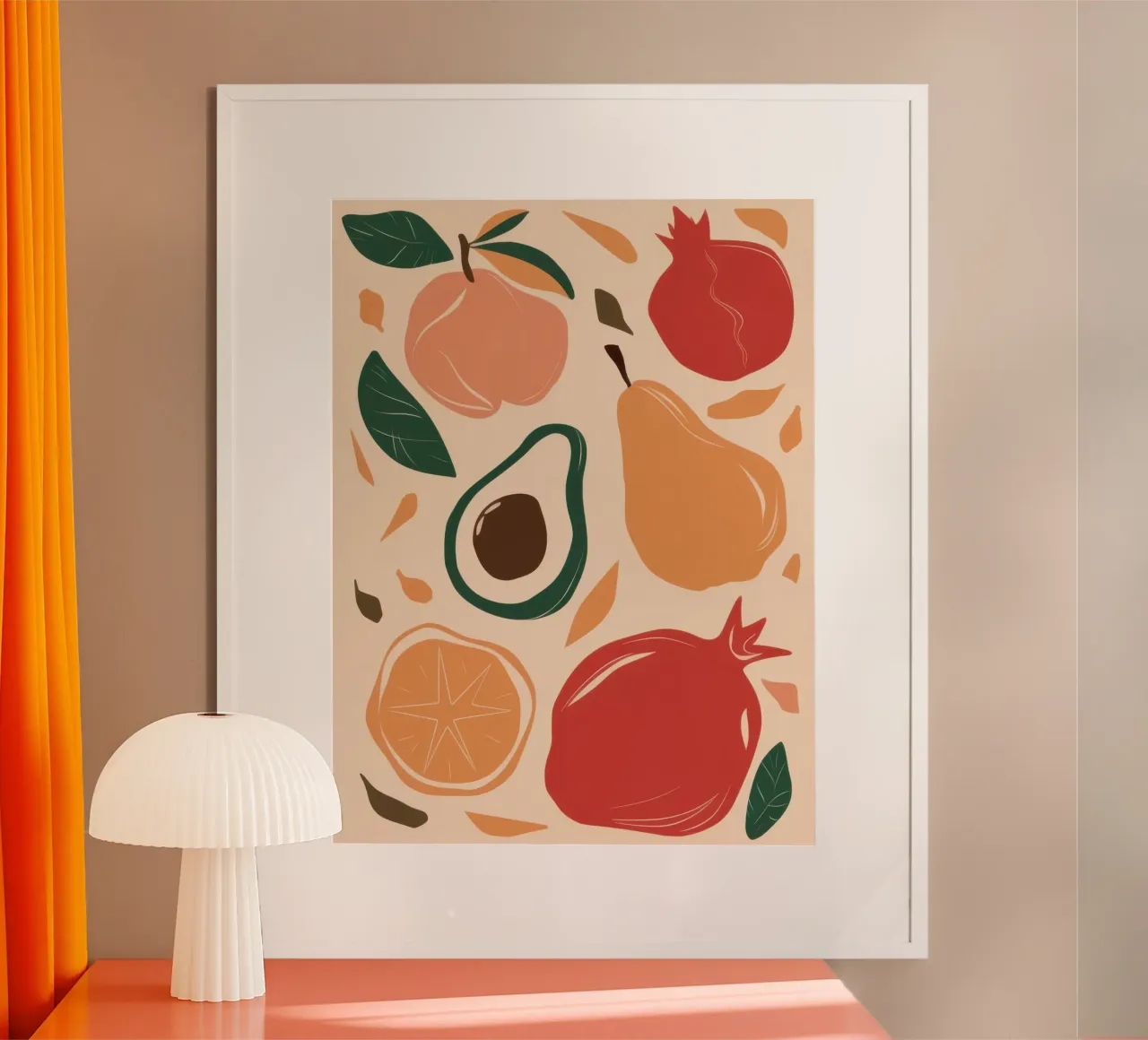 Misto di frutta terrosa poster con telaio in alluminio da Scaller Stars