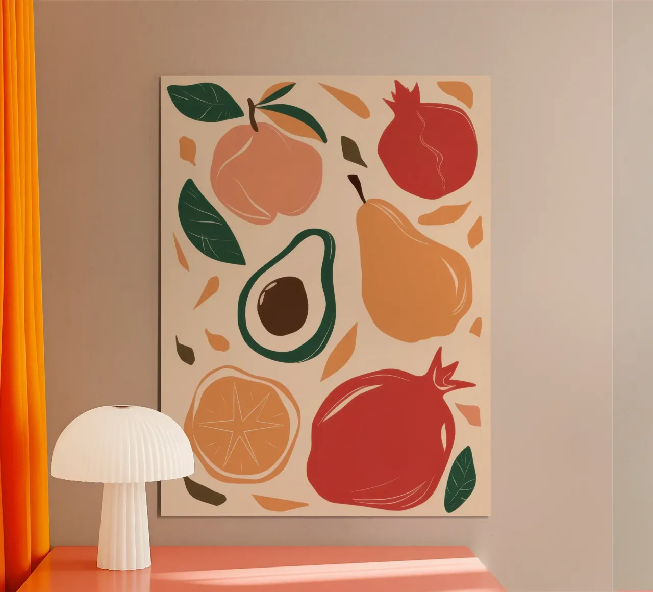 Misto di frutta terrosa poster con telaio in alluminio da Scaller Stars