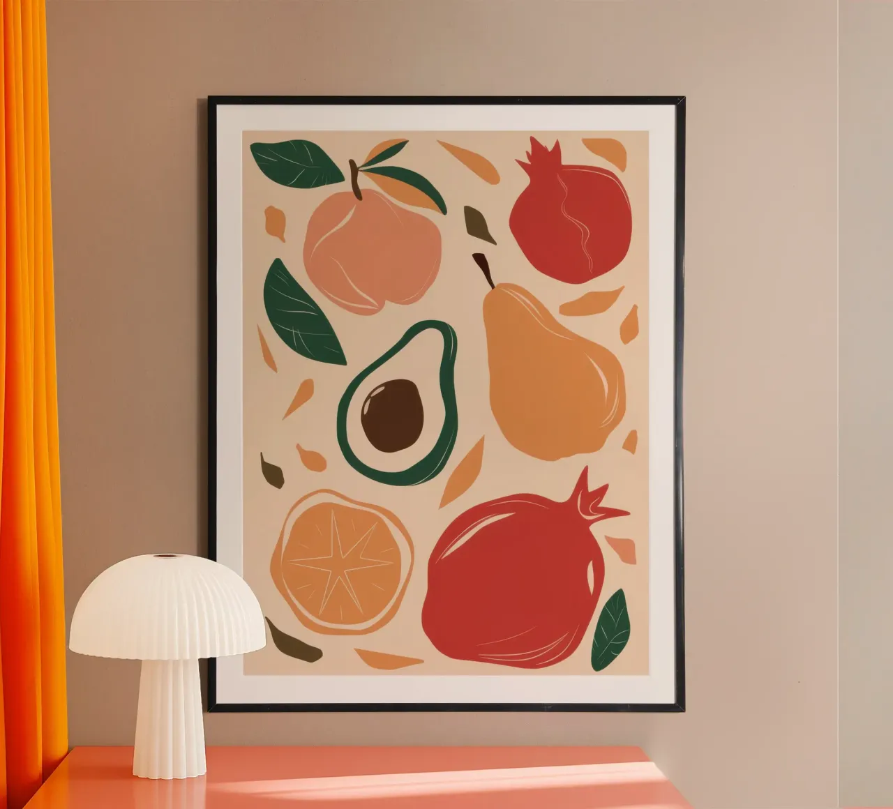 Misto di frutta terrosa poster con telaio in alluminio da Scaller Stars