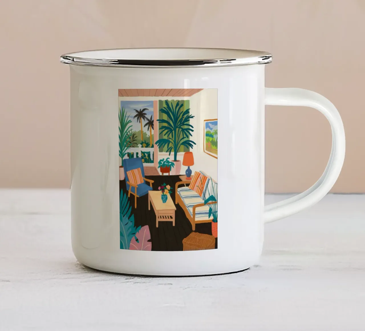 Tranquilla oasi urbana tazza in smalto da Nova Glaze