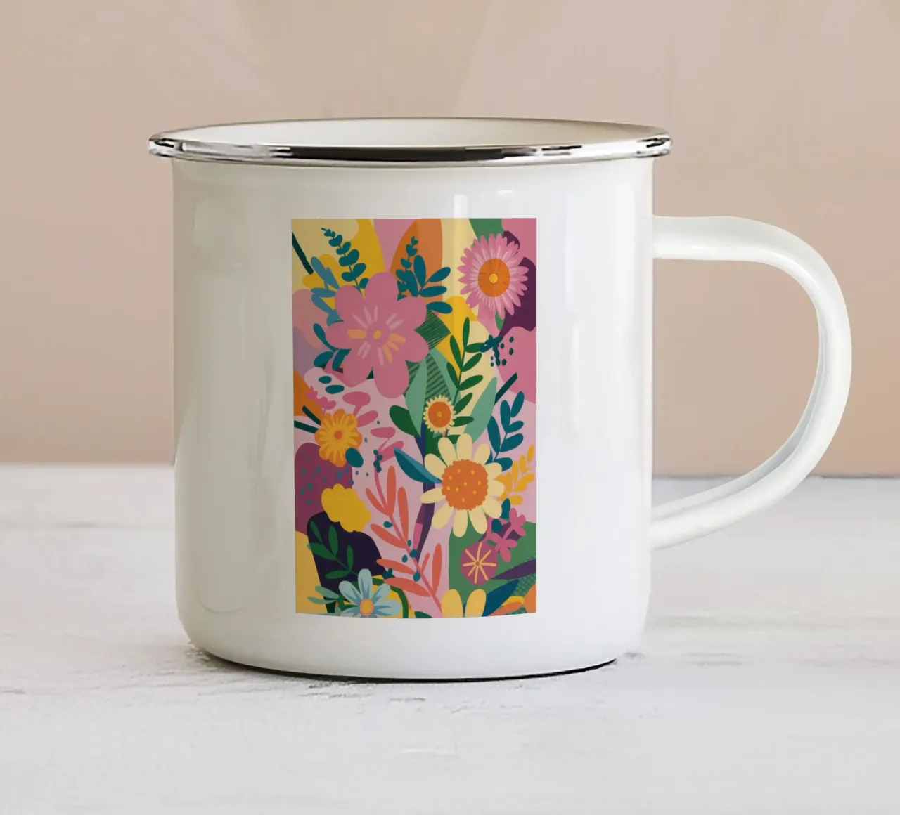 Campo di fiori gioiosi tazza in smalto da Nova Glaze