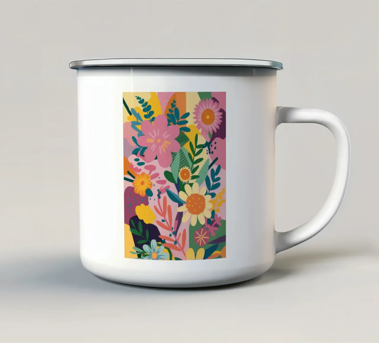 Campo di fiori gioiosi tazza in smalto da Nova Glaze