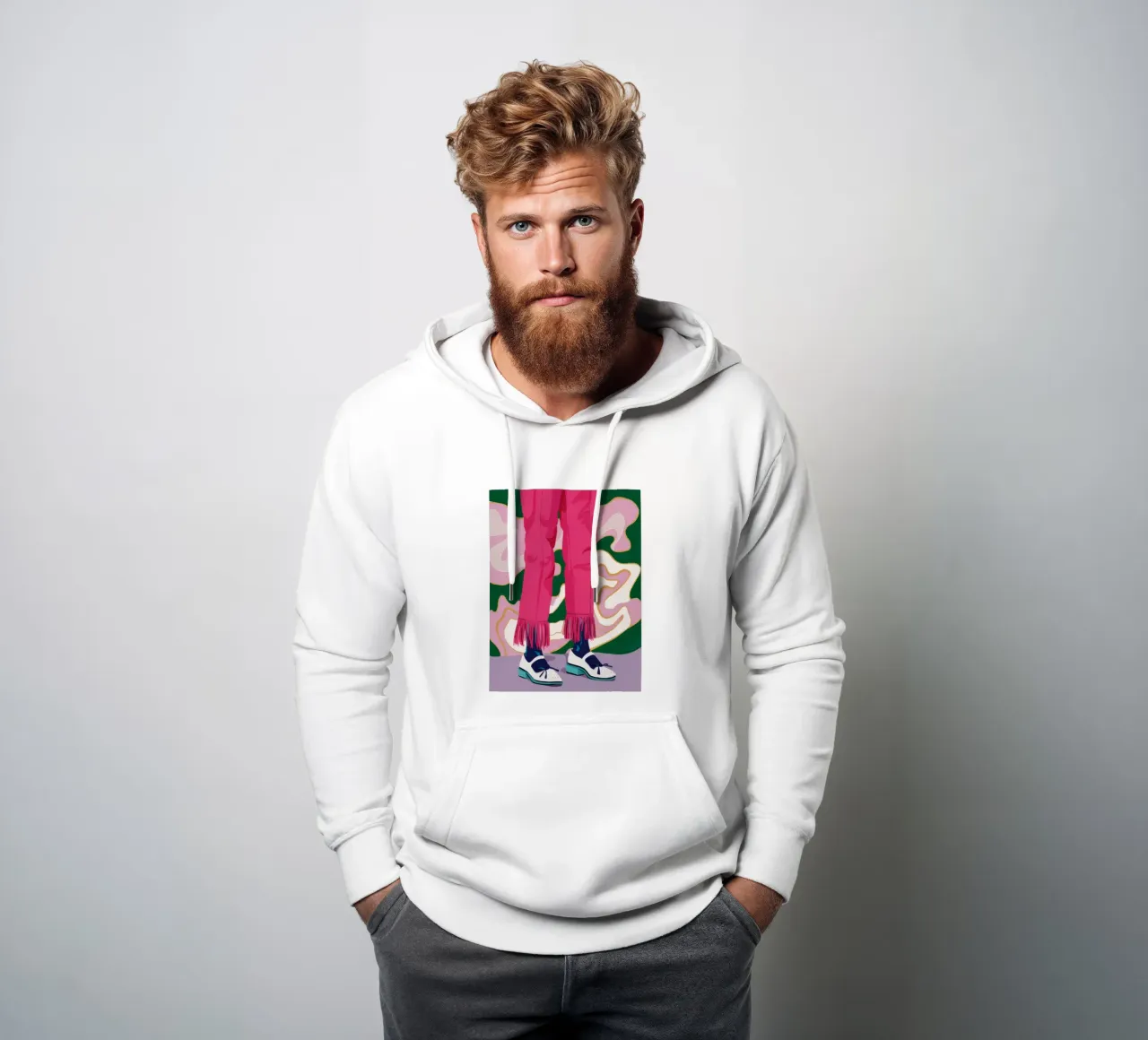 Passo delle gambe fucsia felpa con cappuccio da Snow Mist