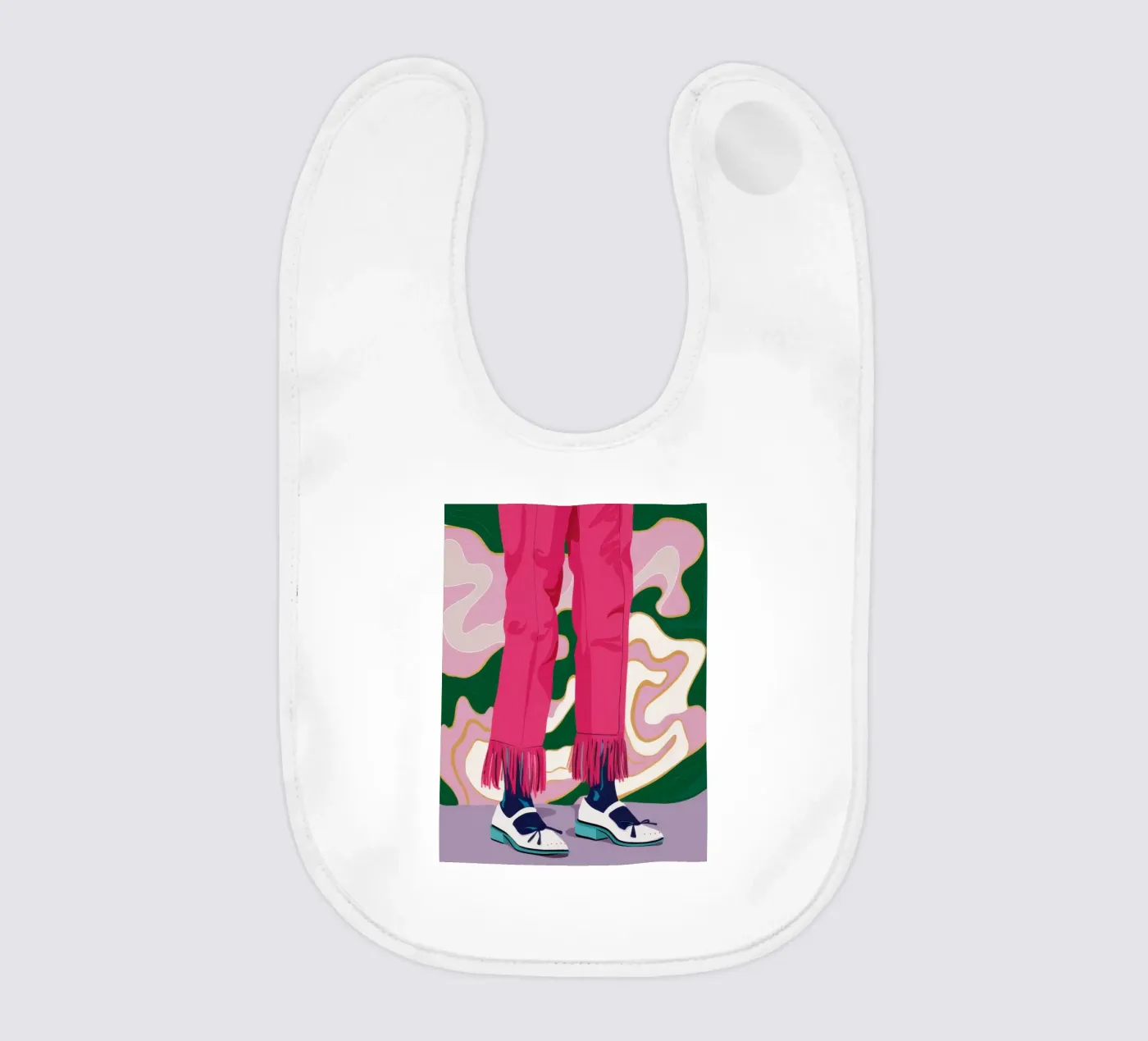Fuchsia Legs Stride Babylätzchen von Snow Mist