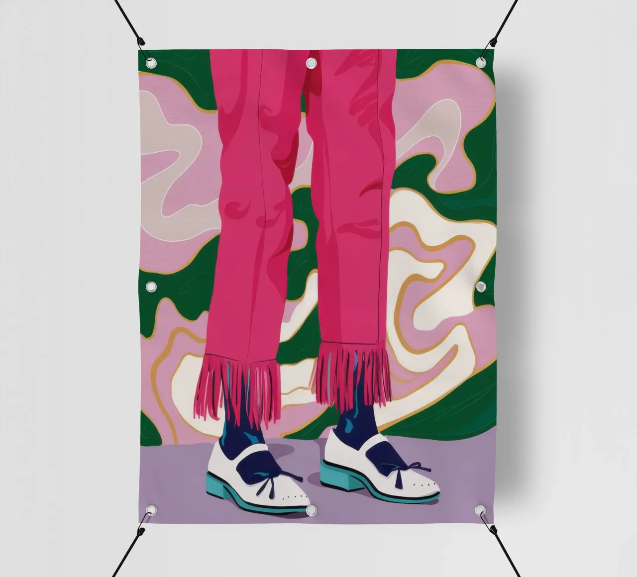 Passo delle gambe fucsia telo in pvc da Snow Mist