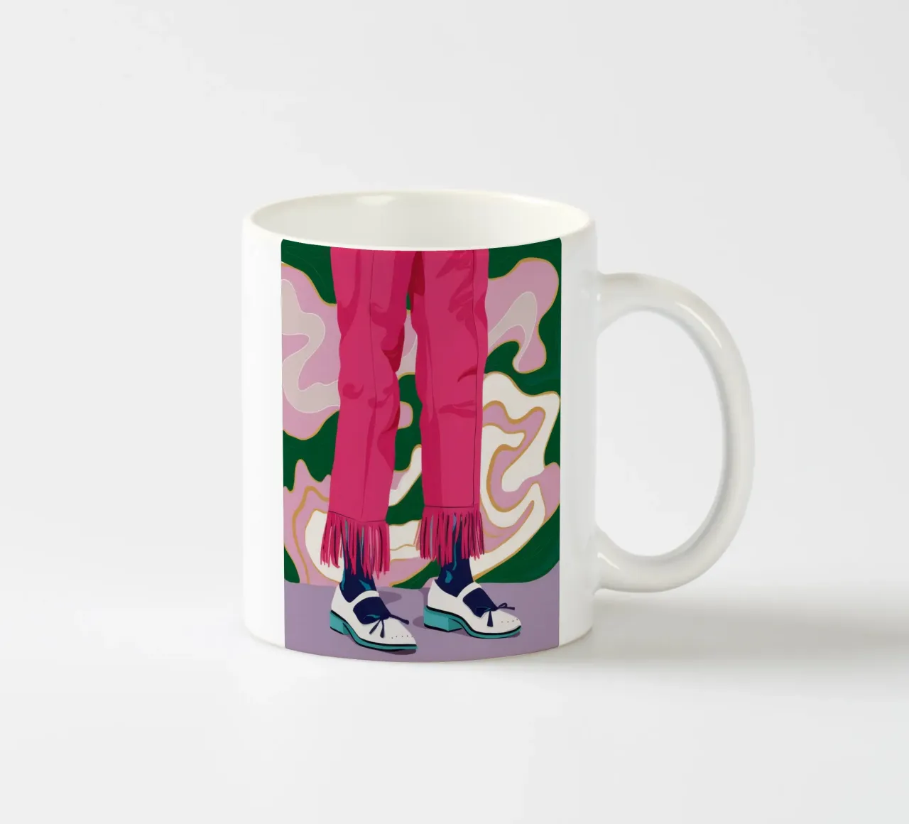 Passo delle gambe fucsia tazza in ceramica da Snow Mist