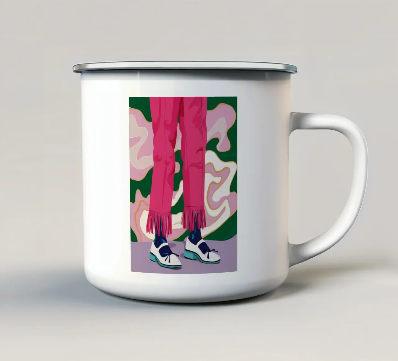 Passo delle gambe fucsia tazza in smalto da Snow Mist