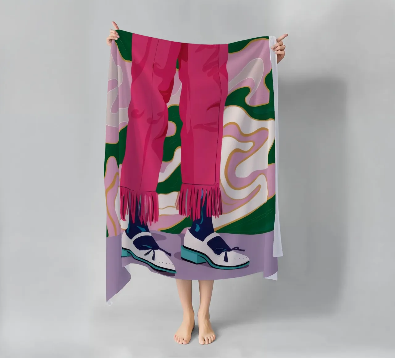 Passo delle gambe fucsia telo mare da Snow Mist