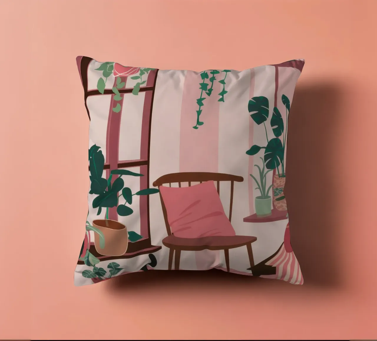 Camera rosa con gatto cuscino da Nova Glaze