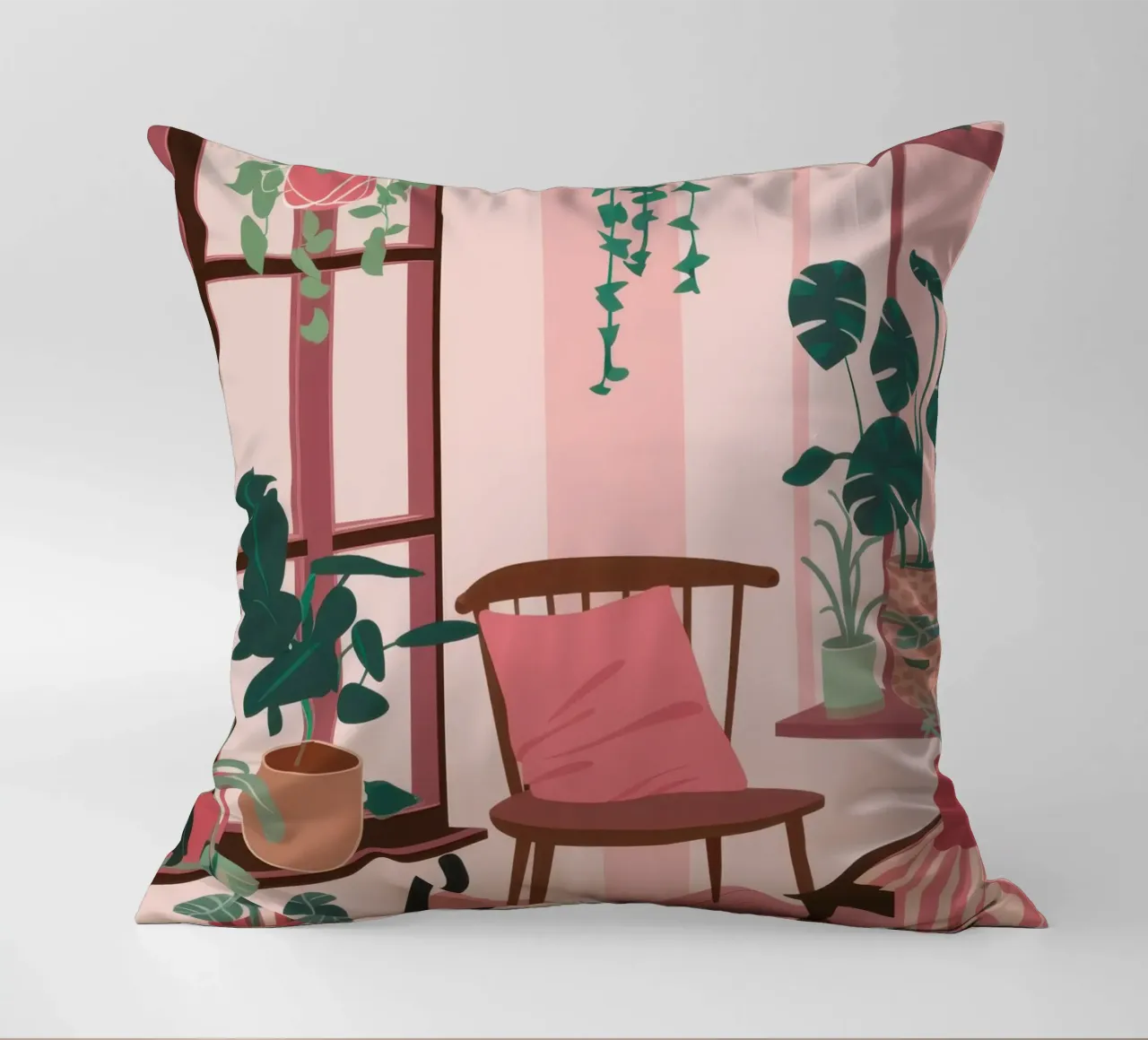 Camera rosa con gatto cuscino da Nova Glaze