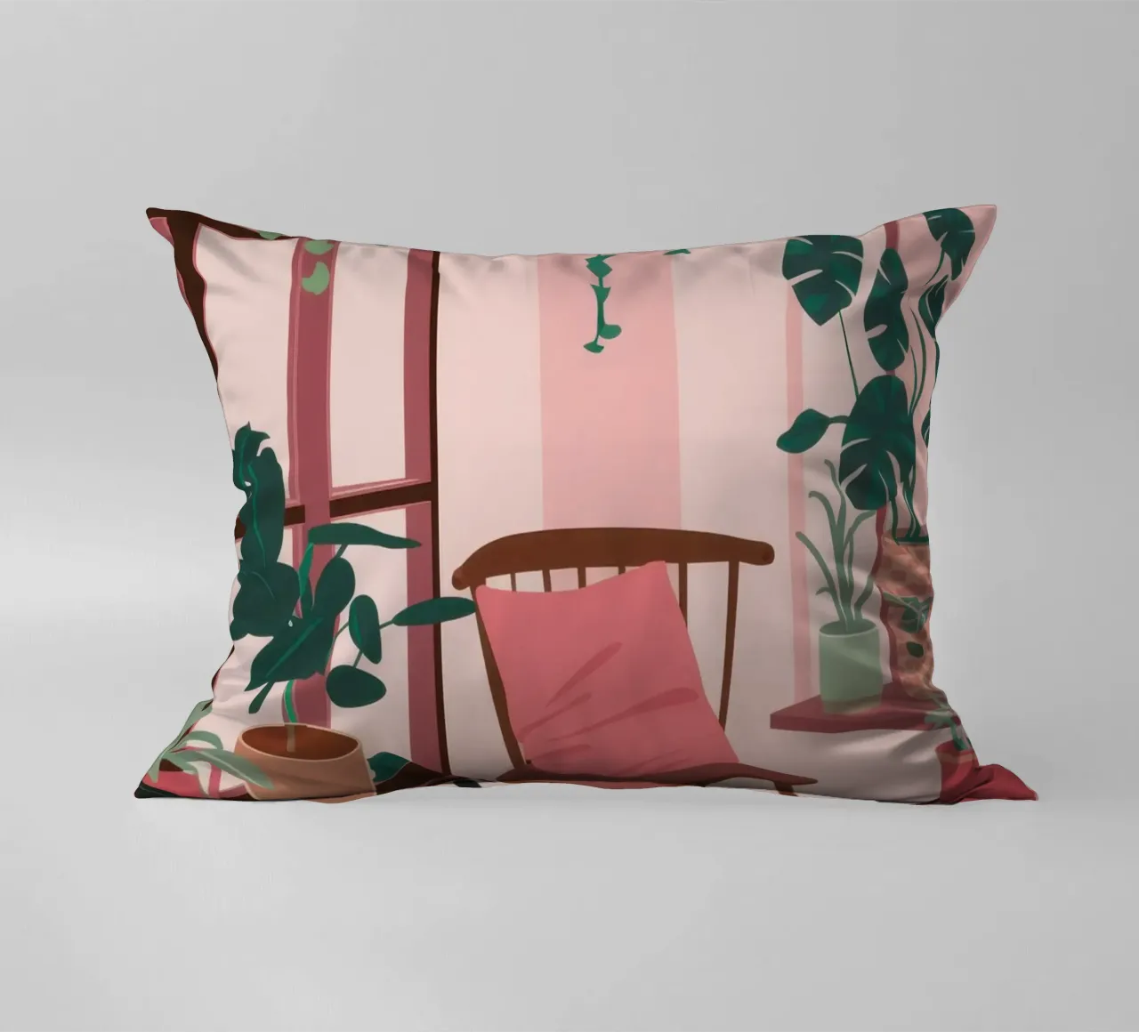 Camera rosa con gatto cuscino da Nova Glaze