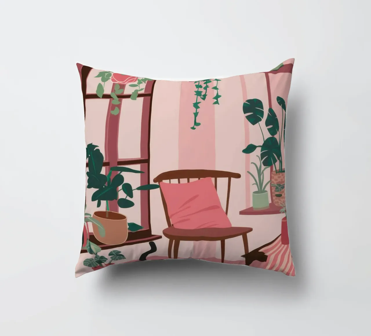 Camera rosa con gatto cuscino da Nova Glaze