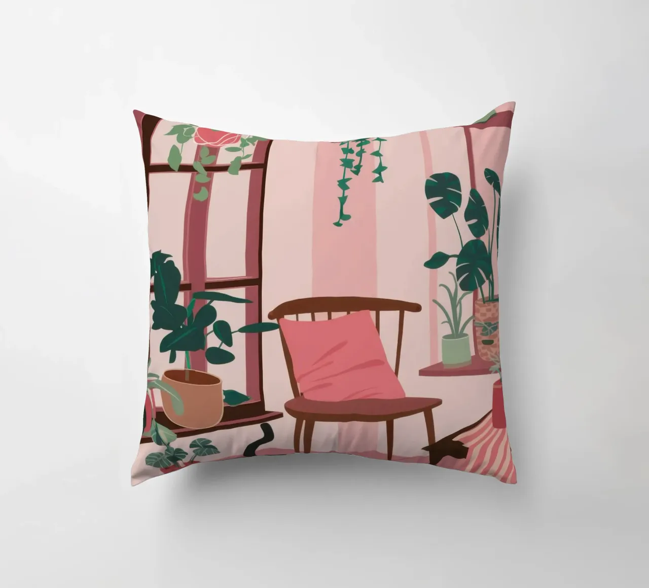 Camera rosa con gatto cuscino da Nova Glaze