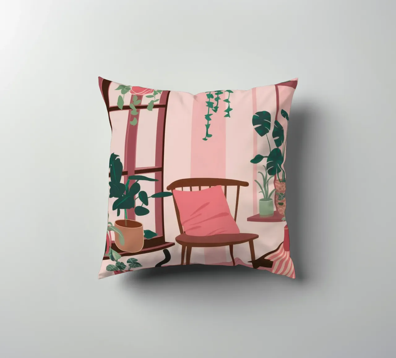 Camera rosa con gatto cuscino da Nova Glaze